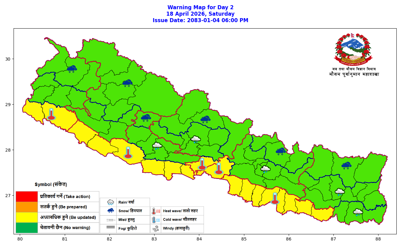 आजको मौसम: केही स्थानमा हल्का वर्षा र हिमपातको सम्भावना