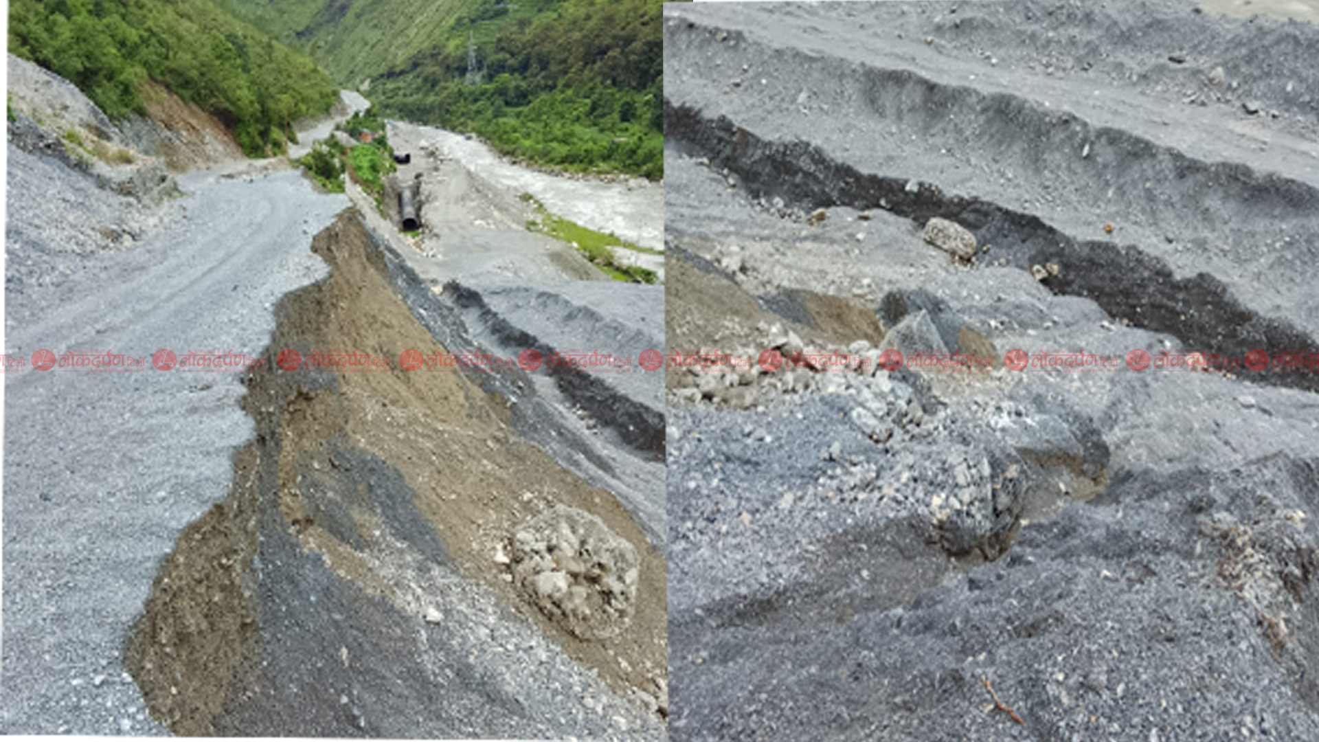 मार्माको रिलपहिरोमा सडक भाँसियो, मर्मत कार्य सुरु