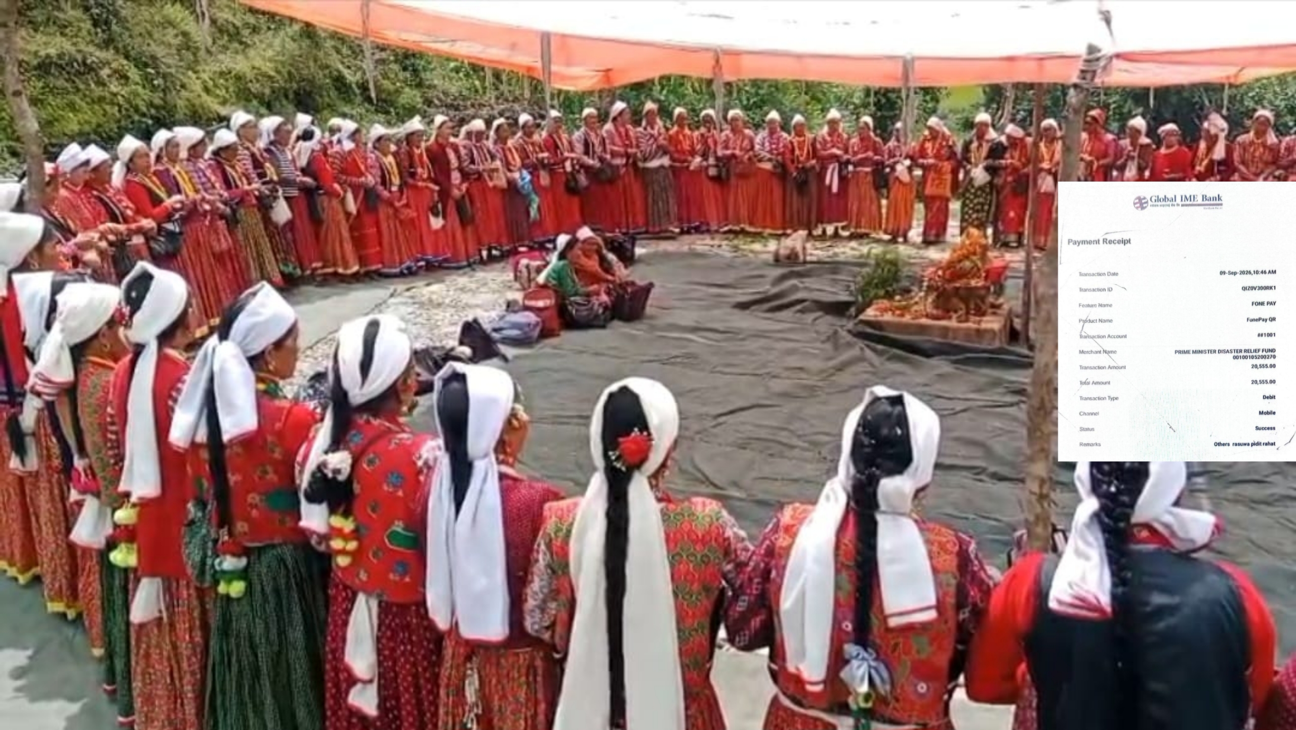 गौराको अवसरमा दुहुँ-४ फाराको महिला समूहद्वारा बाढीपीडितका लागि २० हजार ५५५ रुपैयाँ सहयोग