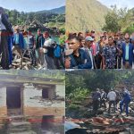 दार्चुलाको मडगाउँमा जमिन धसिँदा तीन दर्जन घरमा क्षति, १२ परिवारको त्रिपालमुनि बास